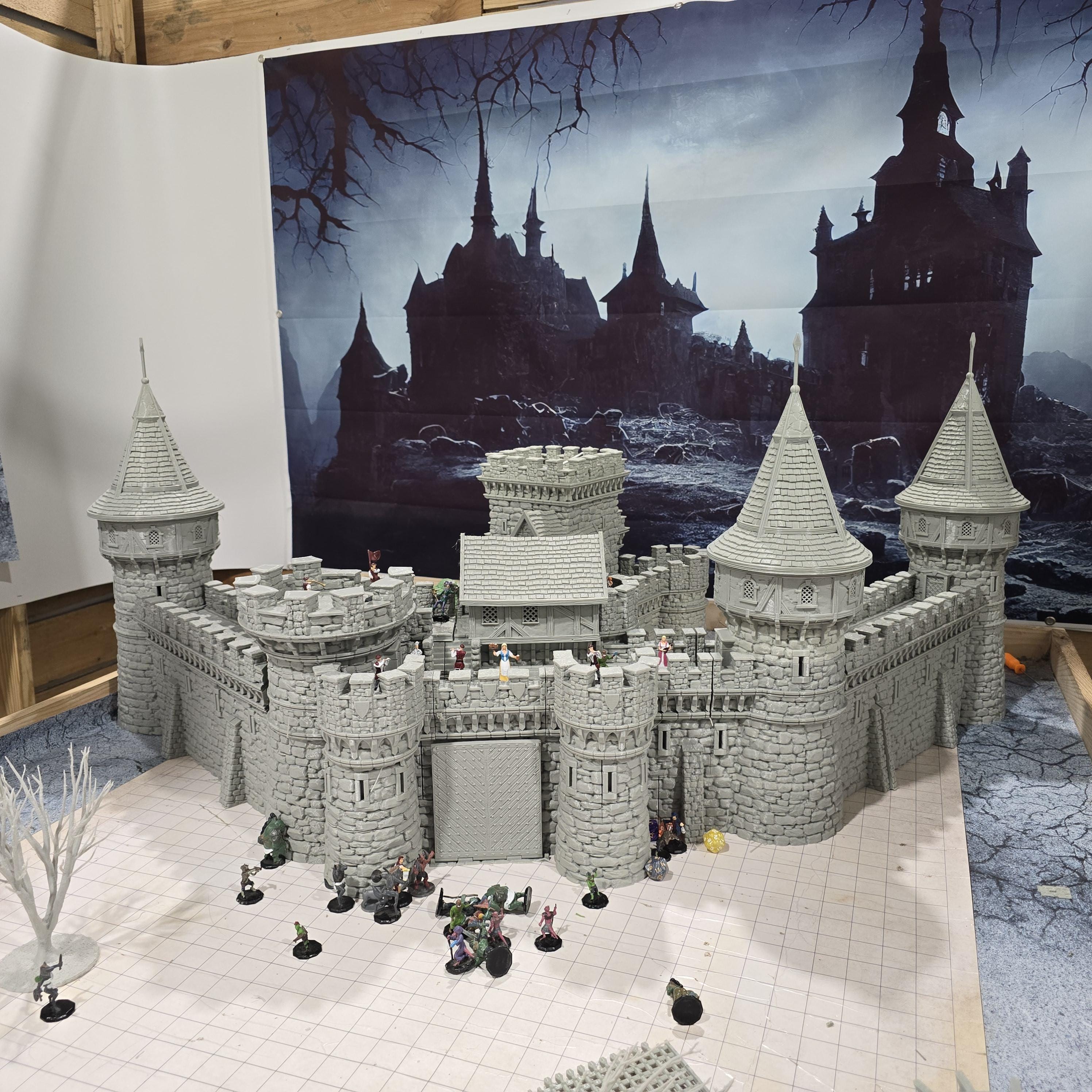 Castle Argent Gate & Towers, Walls, 28mm, Breton Borders, Castle