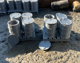 2 pallets of open barrels,  , futuristic, modern terrain, barrels, bolt action, tabletop gaming, tabletop terrain, warthunder