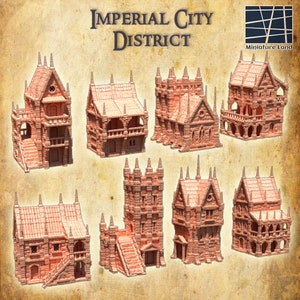 Distrito de la Ciudad Imperial, 28 mm, Ciudad Imperial, Ciudad, El rey, Terreno de D&D, Castillo de mesa. Ciudad castillo