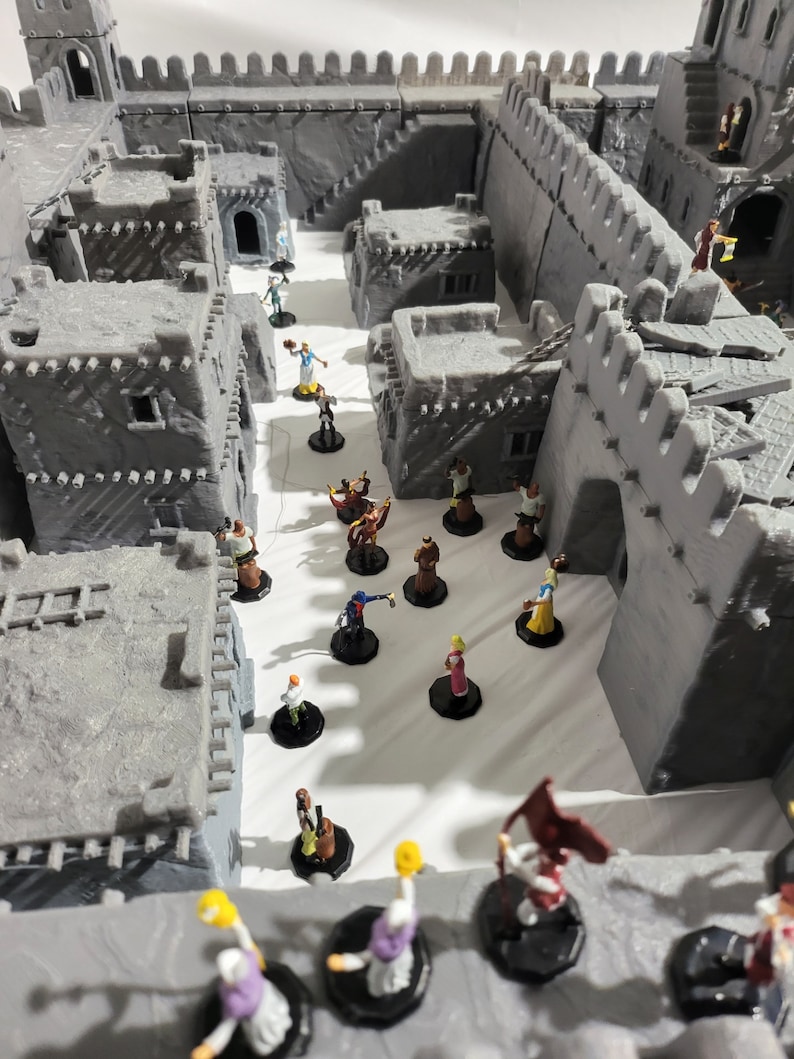 Desert Castle Complex, Desert Huts, Desert Castle, Desert Town, Mud Castle, Dungeons and Dragons, Tabletop Terrain image 3