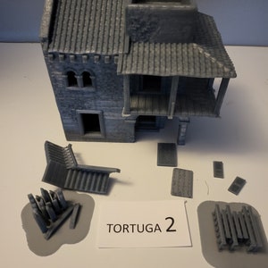 Spanish Quarters - House 2  -Dark Realms- Tortuga the Pirate Island 28mm Terrain -   Terrain - Dungeons and Dragons Terrain