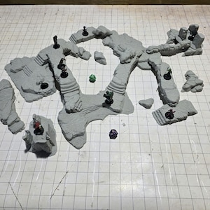 Dungeon Slabs Set, Crags Slabs, 20 pcs, Cave Slabs, Dungeons and Dragons Terrain