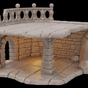 Ferisia Ruined Coastal Plaza Set: Detailed Terrain for Tabletop RPGs, 28mm Scale Model Ruins and Accessories