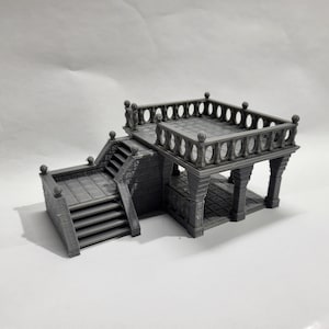 Salmystia Plaza A -Mid City Plaza - Raised Promenade - Terrain -   - Dungeons and Dragons - 28mm Terrain -   terrain