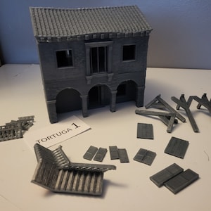 Spanish Quarters - House 1  -Dark Realms- Tortuga the Pirate Island 28mm Terrain - . Terrain - Dungeons and Dragons Terrain