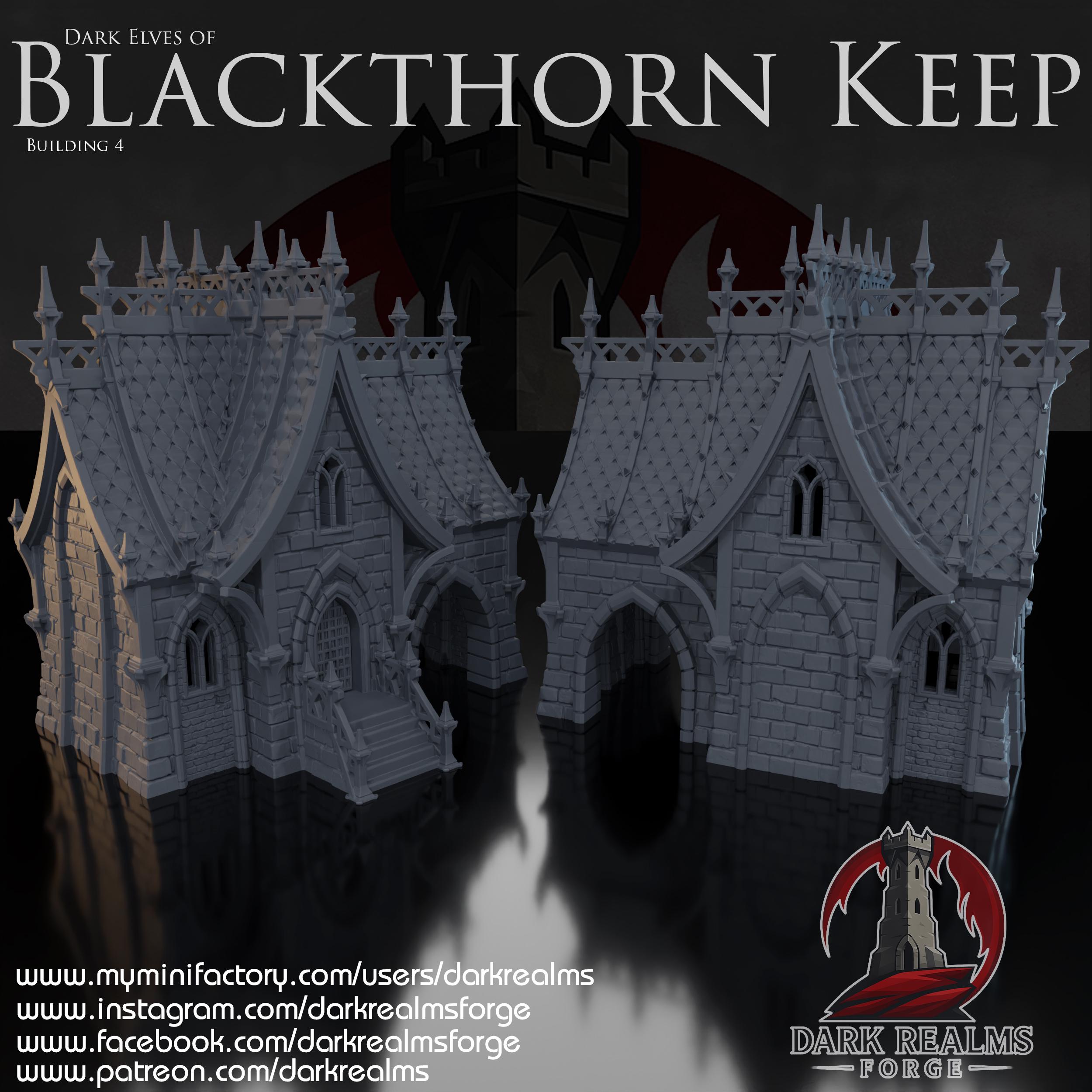 Dark Elf House 4 – 28mm Blackthorn Keep Building, 3D Printed Unpainted ...