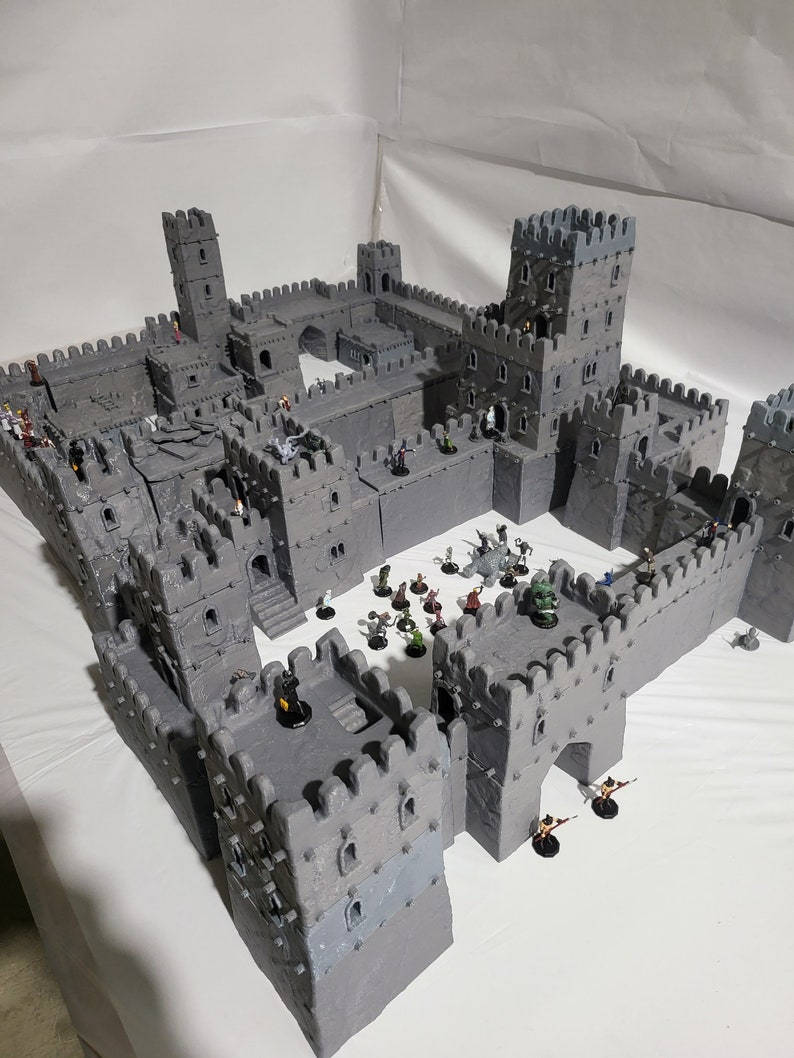 Desert Castle Complex, Desert Huts, Desert Castle, Desert Town, Mud Castle, Dungeons and Dragons, Tabletop Terrain image 1