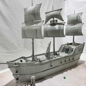 Galleon Game Board: 28mm Modular Pirate Ship Tabletop Terrain for RPG Naval Battles & Wargames