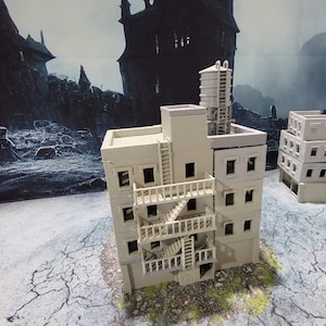 Ashfall City Apartment Building, Tabletop Terrain, Gaming Miniature, Tabletop Scenery