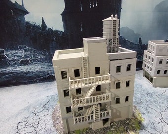 Ashfall City Apartment Building, Tabletop Terrain, Gaming Miniature, Tabletop Scenery