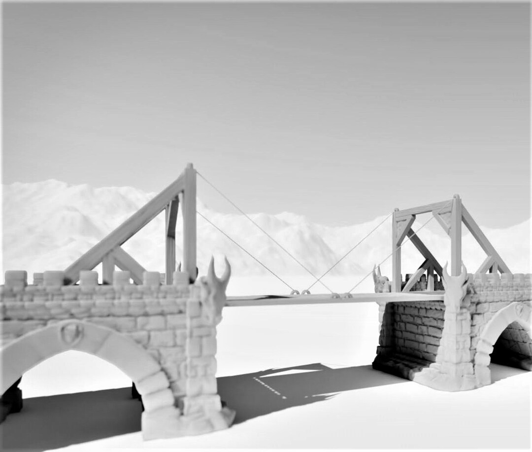 Massive Draw Bridge: 28mm Dungeons and Dragons Tabletop Terrain - Etsy