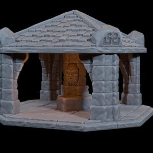 Dwarven Stone Fountain: Fantasy Courtyard Terrain 28MM Tabletop Terrain, Model Railroading, Gaming
