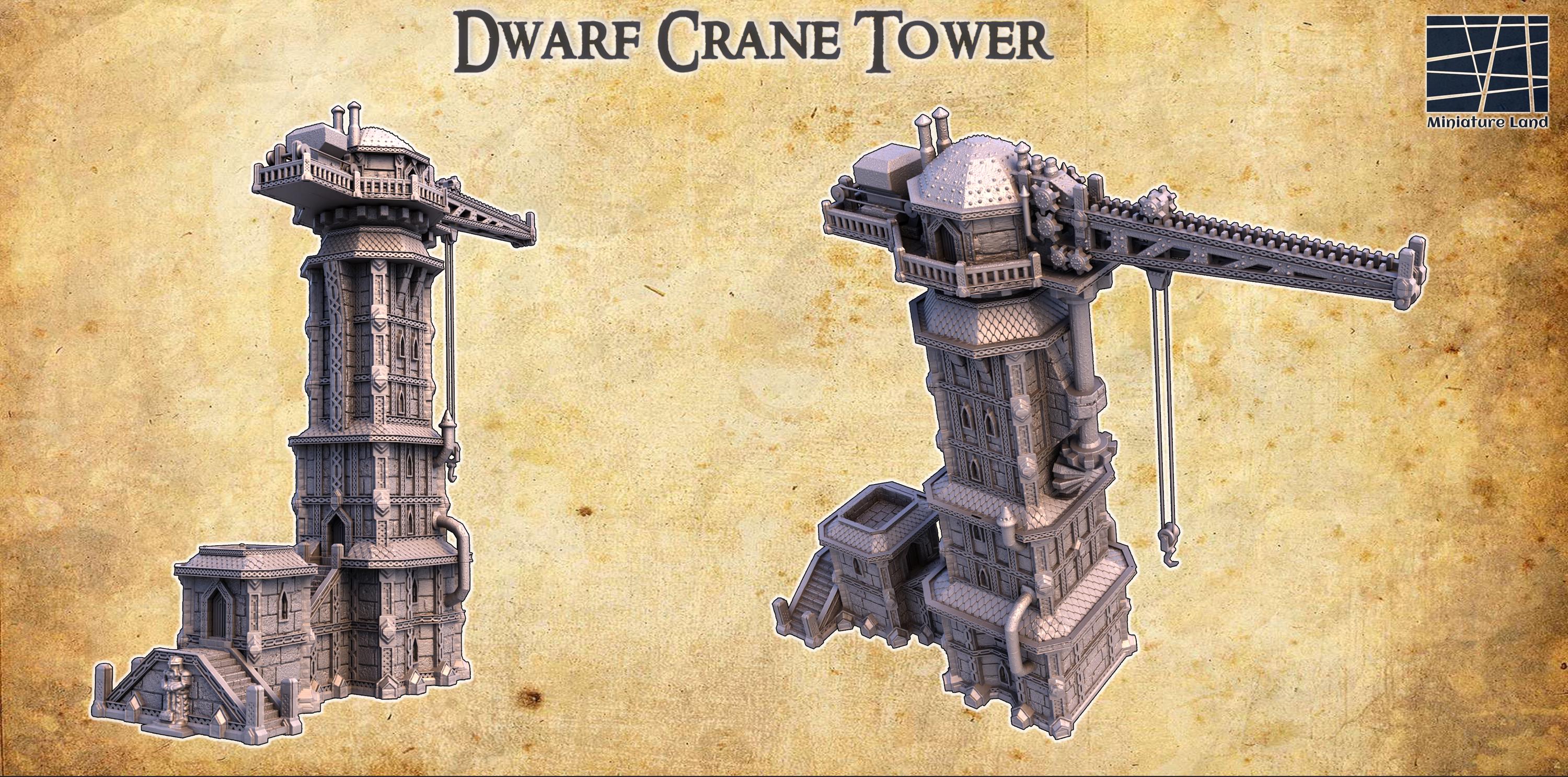 Dwarf Crane Tower: Fantasy Industrial Structure for D&D, Model ...