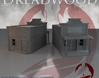 Dreadwood Trading Post Building 2: 19th Century Saloon Terrain Standard Tabletop Terrain, Gaming