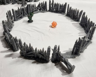 10 pack Orc Fencing, Fence, Orc, ruined fence, Tabletop Terrain, Gaming Miniature, Tabletop Scenery