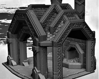 Dual Curved Staircase Thomarillion Unpainted Ceramic Dwarven Forge D&D
