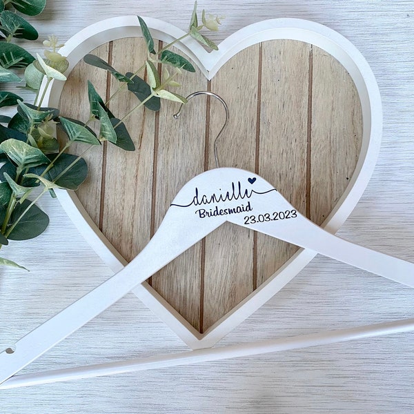 Personalised Wedding Hanger Decal, 1x Name/Date/Role, DIY Bride, DIY lettering, Handwritten stickers, Calligraphy stickers, Wedding stickers
