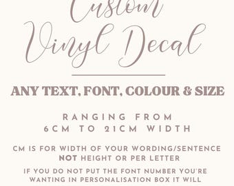 Custom Vinyl Decal: DIY Calligraphy Lettering, Personalized Sticker