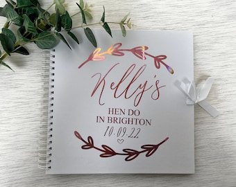 Personalised Wedding Guest Book Decal Sticker Label:  Leaf Design, Handwritten Name & Date, Make your own Wedding Guest Book, DIY Wedding