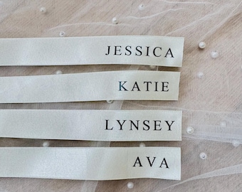 Personalised HTV for ribbon, Name personalisation for bows, wedding iron on transfers for ribbon, create your own personalised bow