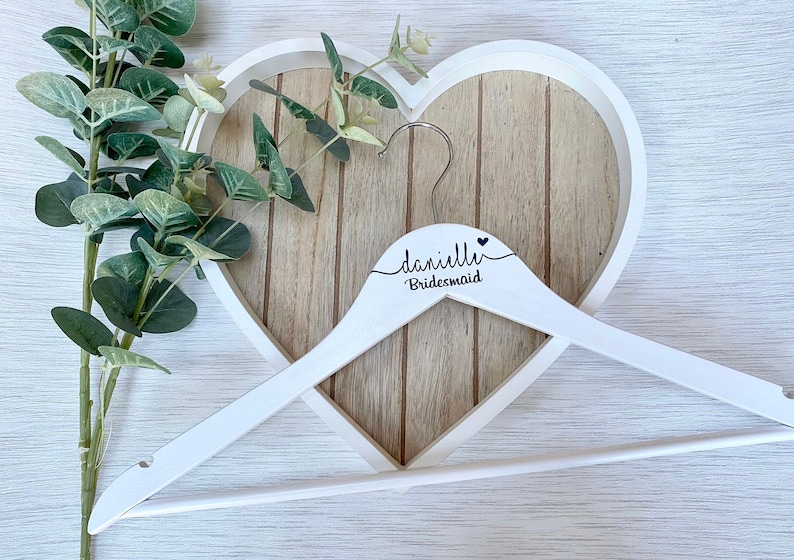 Personalised Wedding Hanger Decal, 1x Name/Date/Role, DIY Bride, DIY lettering, Handwritten stickers, Calligraphy stickers, Wedding stickers image 2