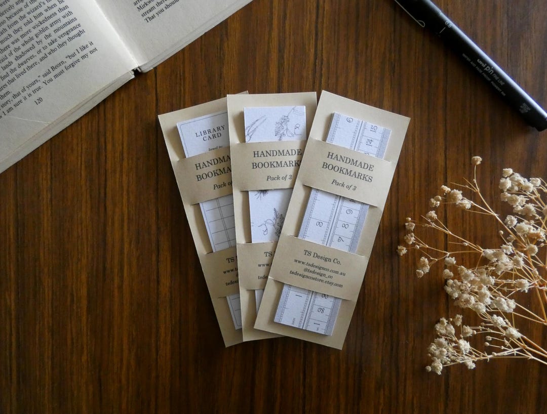 Handmade Bookmarks (packs of 3) | Assorted Designs | Flower Bookmarks ...