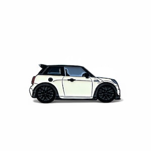 MINI Cooper S / JCW in crème/wit - geëmailleerde autospeld