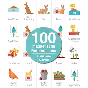 Routinekarten Kinder, Wochenplaner Kinder, magnetisch, 100 farbige Routine-Icons, Montessori Kinder, Kinderzimmer, Geschenk, Tagesablauf
