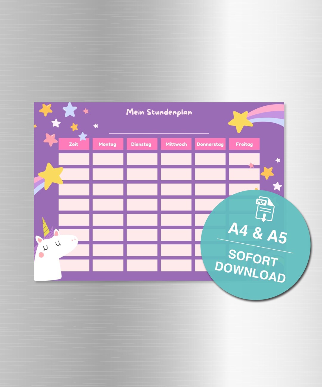Unicorn Timetable for Kids A5 Weekly School Planner Back to School ...