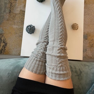 Long Length Socks • Knitted Leg warmers • Over the knee lengthened long tube knitted pile socks • Winter Socks