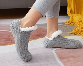 Winter Wollsocken Frauen Verdicken Warme Zuhause Schlafzimmer Socken Hausschuhe Männer Rutschfest Fußwärmer Schnee Socken