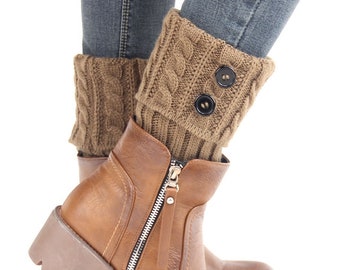 Winter Ankle Cover, Women's Knitted Wool Short Twist Flap Button Ankle Cover, Boot Pop-up Socks, Winter Ankle Warmers