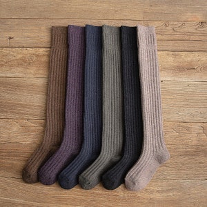 Trendy knee-high socks in various colors