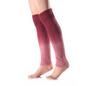 Cashmere Leg Warmers, Double Shaded Soft Winter Leg Warmers, Segment Dye Gradient Sock Boot Cover image 1