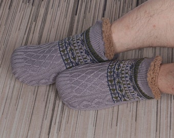 Winter Socks For Men, Warm Socks for Male, Men Snow Anti- Slip Socks, Indoor and Outdoor Slipper Socks for Men