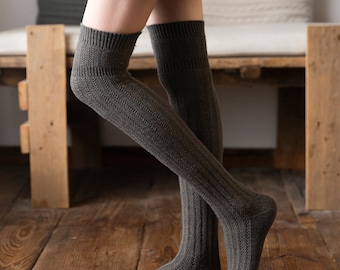 Cotton Thigh High Socks