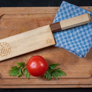 Nakiri style Kitchen knife with saya (knife guard)
