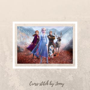 Frozen Cross Stitch Chart Pattern 14 Count 54 cm x 37 cm DMC Colours