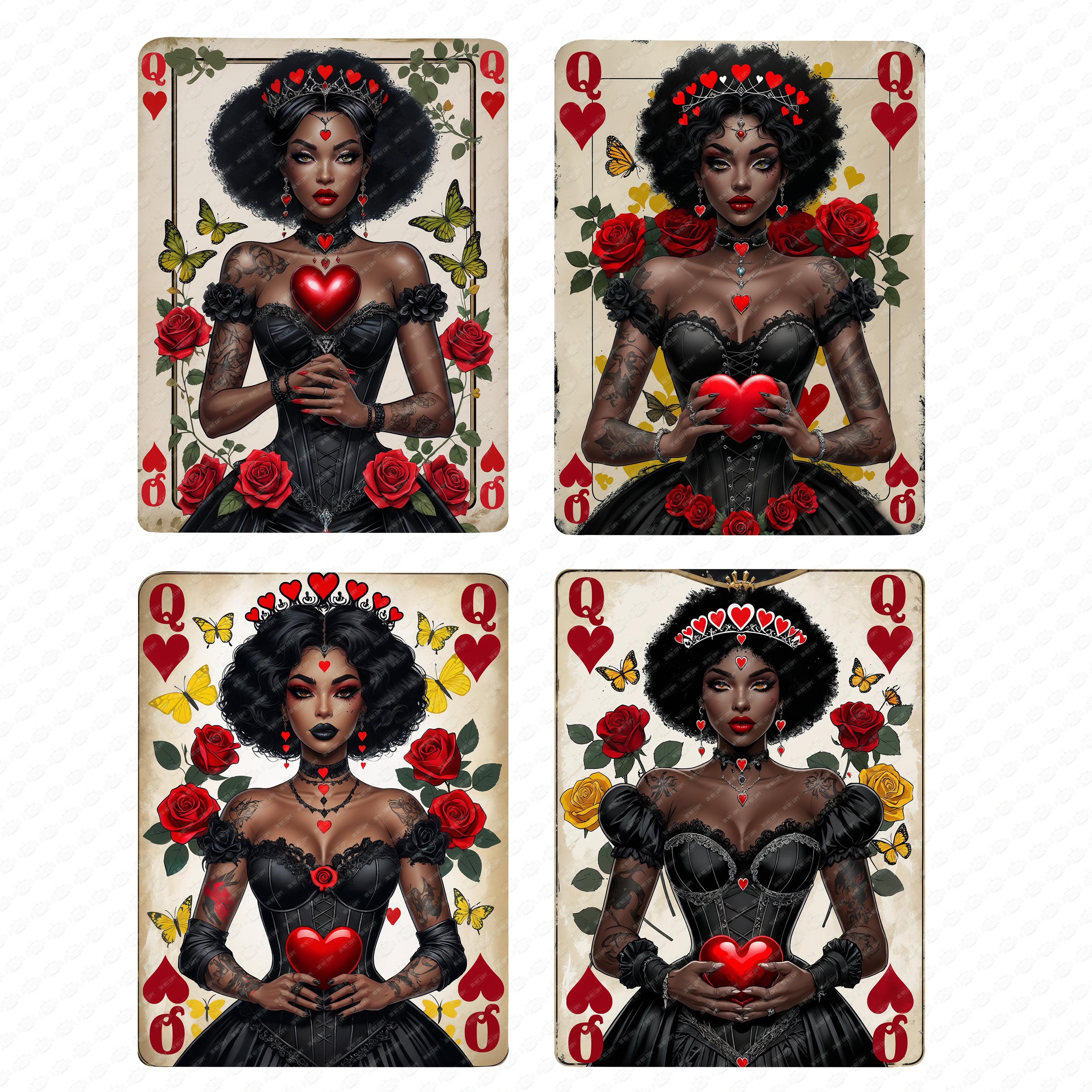 Queen of Hearts SVG Bundle | Afrocentric Playing Card Art
