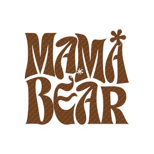 70 年代風ママベア ヴィンテージ レトロ PNG、ボヘミアン タイポグラフィ ママ シャツ デザイン、デジタル ダウンロード