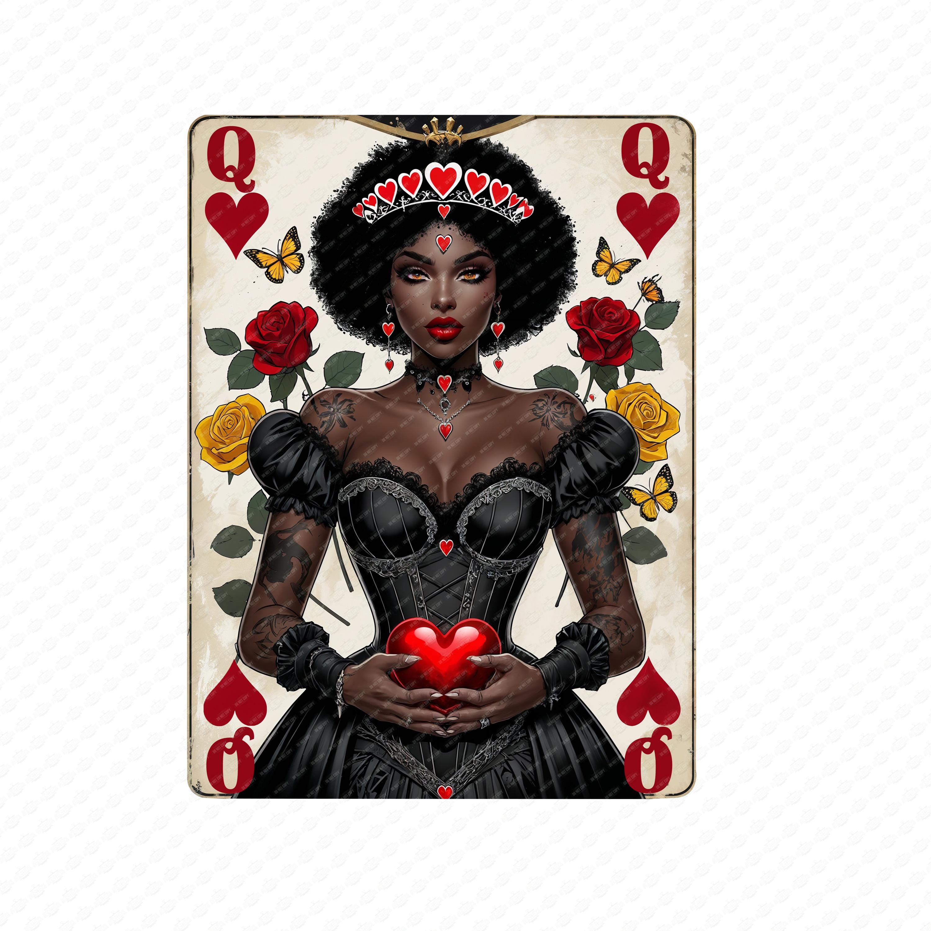 Queen of Hearts SVG Bundle | Afrocentric Playing Card Art