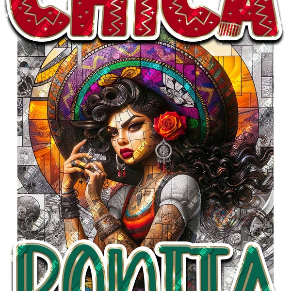 Cinco de Mayo Chica Bonita PNG. Vibrant Cinco de Mayo Celebration Festival Art. Cinco de Mayo Fiesta Lady.