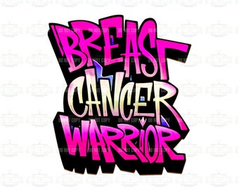 Brustkrebs Krieger PNG | Inspirational Brustkrebs Bewusstsein Design | Digitaler Download für T-Shirts, Tassen und vieles mehr