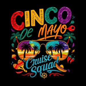 Cinco de Mayo Cruise Squad PNG - Sublimation de fête tropicale Fiesta Design