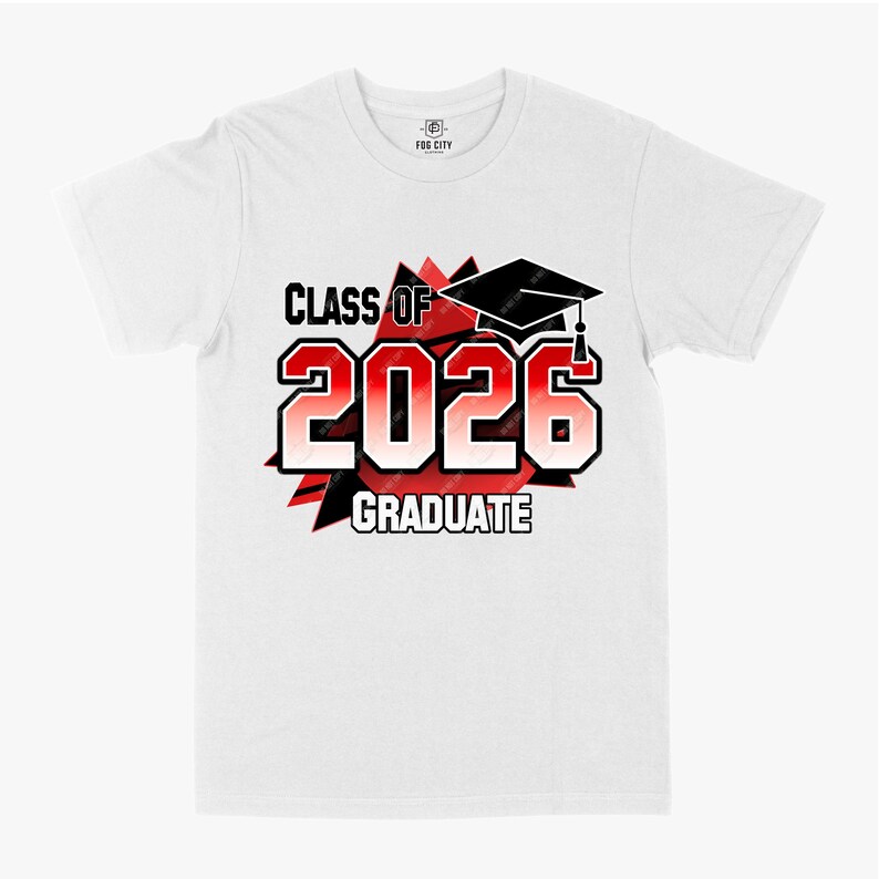Class of 2026 Graduate PNG | Red and Black Graduation Cap Graphic ...