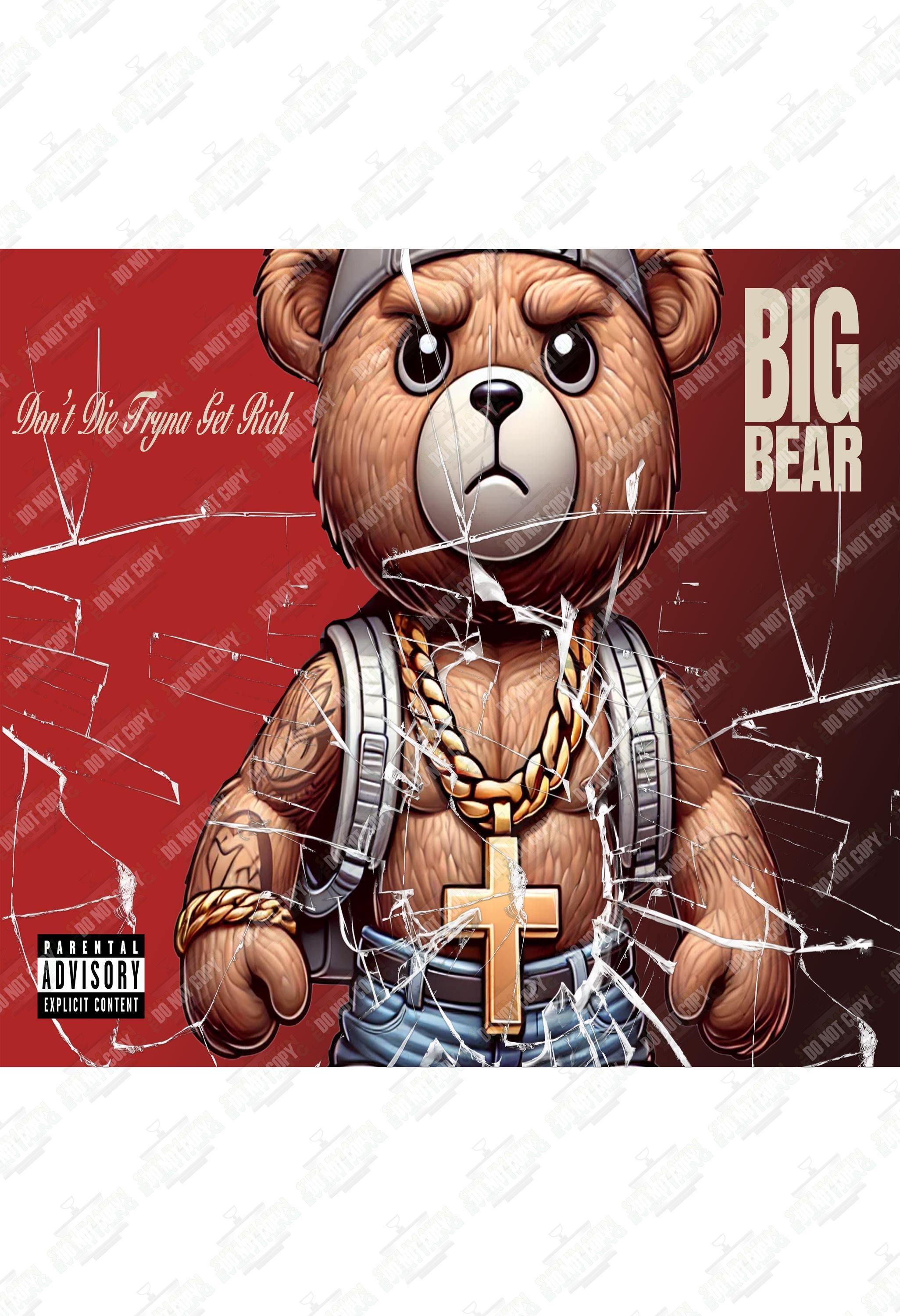 Big Bear Album Cover Art | Tough Bear PNG Design
