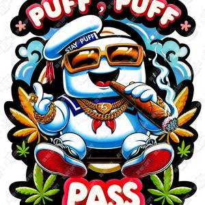 Stoner Design, Puff Puff Pass, 420 PNG, Weed Lover Art, Cannabis Design
