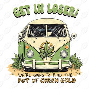 Funny Weed Van sublimation PNG for stoners, cannabis leaf hippie clipart for 420 shirts, retro stoner bus digital download for Cricut