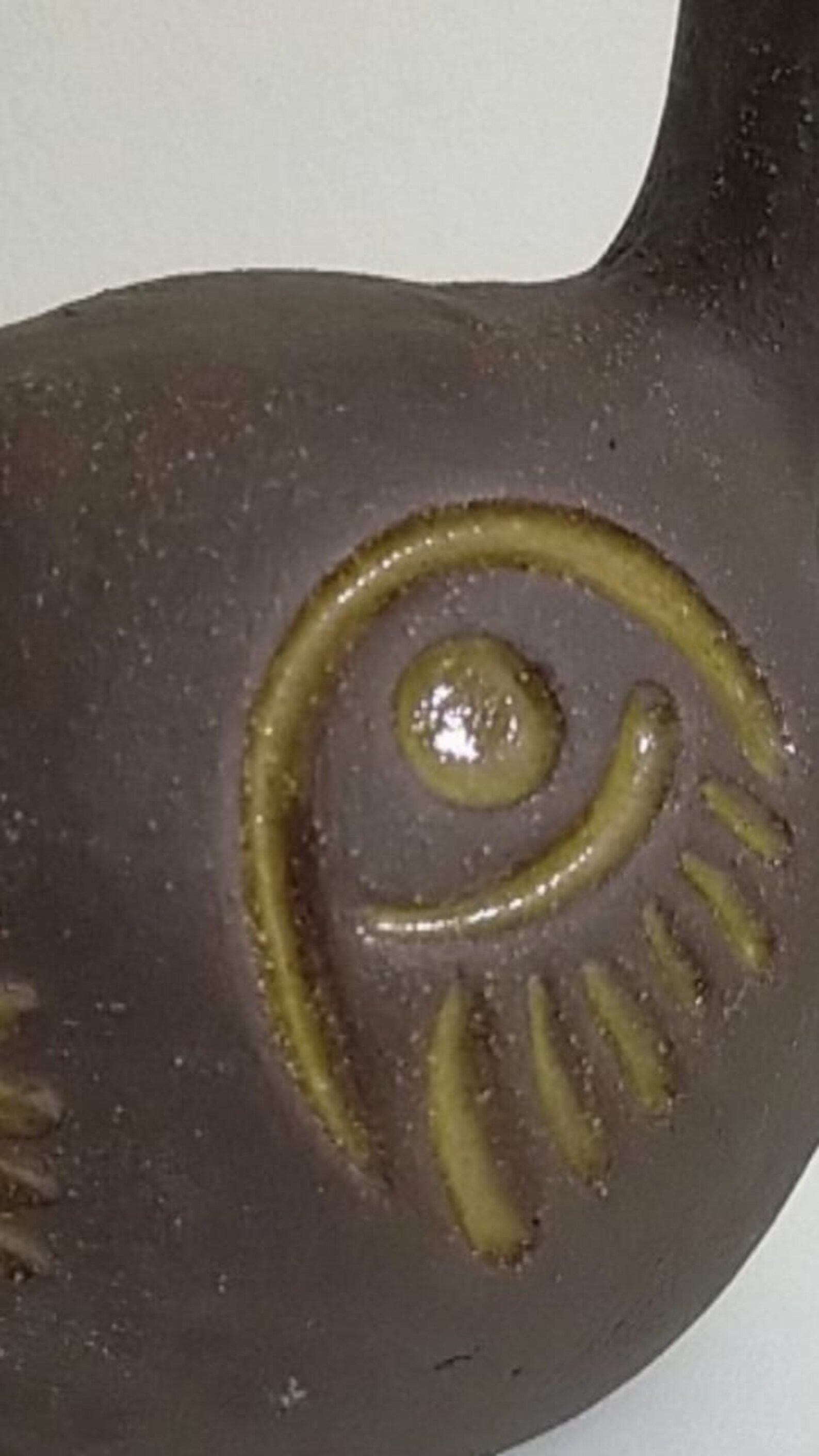 Stoneware Vase With Aztec Symbols, Hand Built Pottery, Wabisabi Art