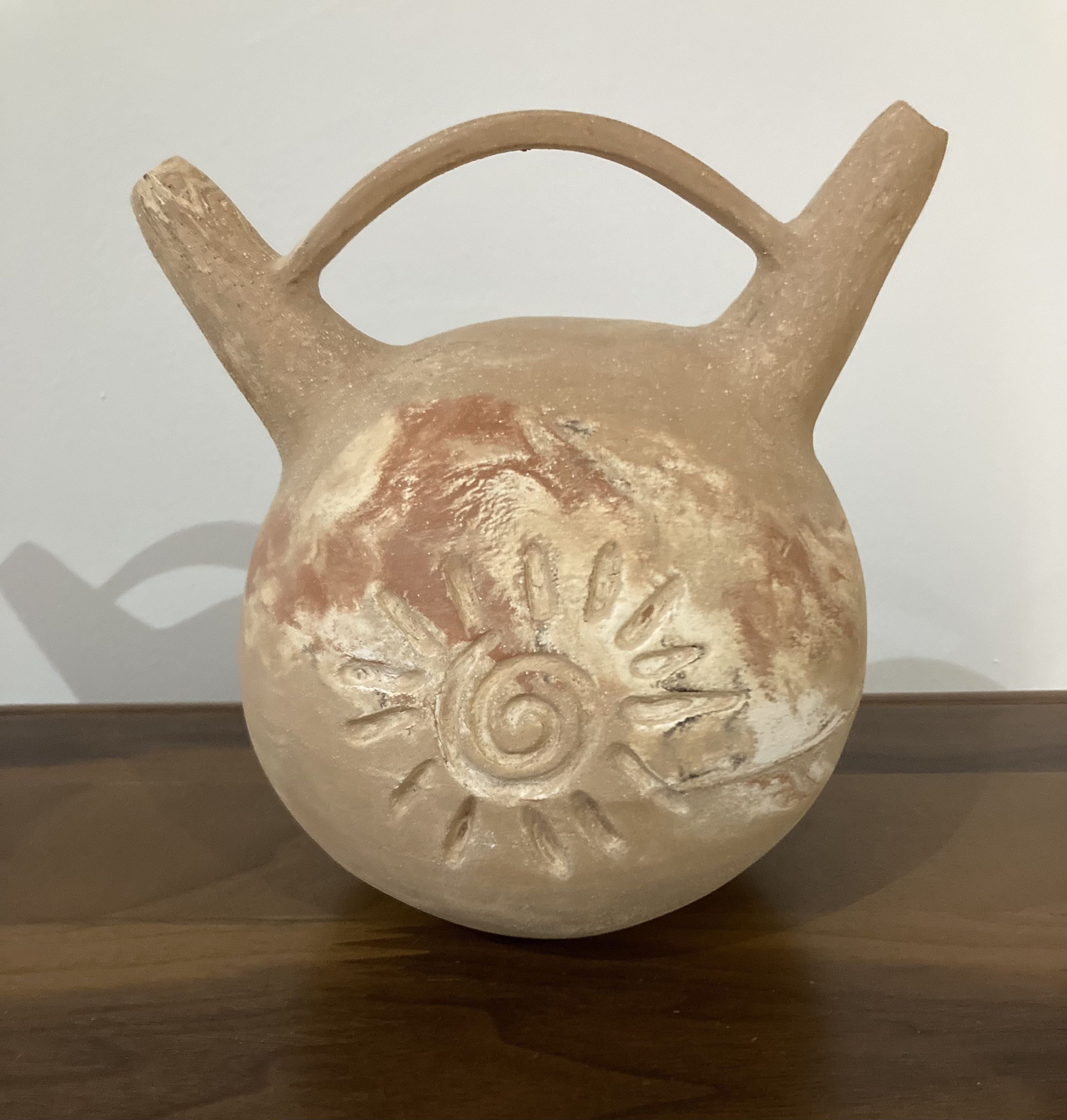 Stoneware Vase With Aztec Symbols Hand Built Pottery Etsy